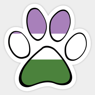 Genderqueer Pride Paw Sticker